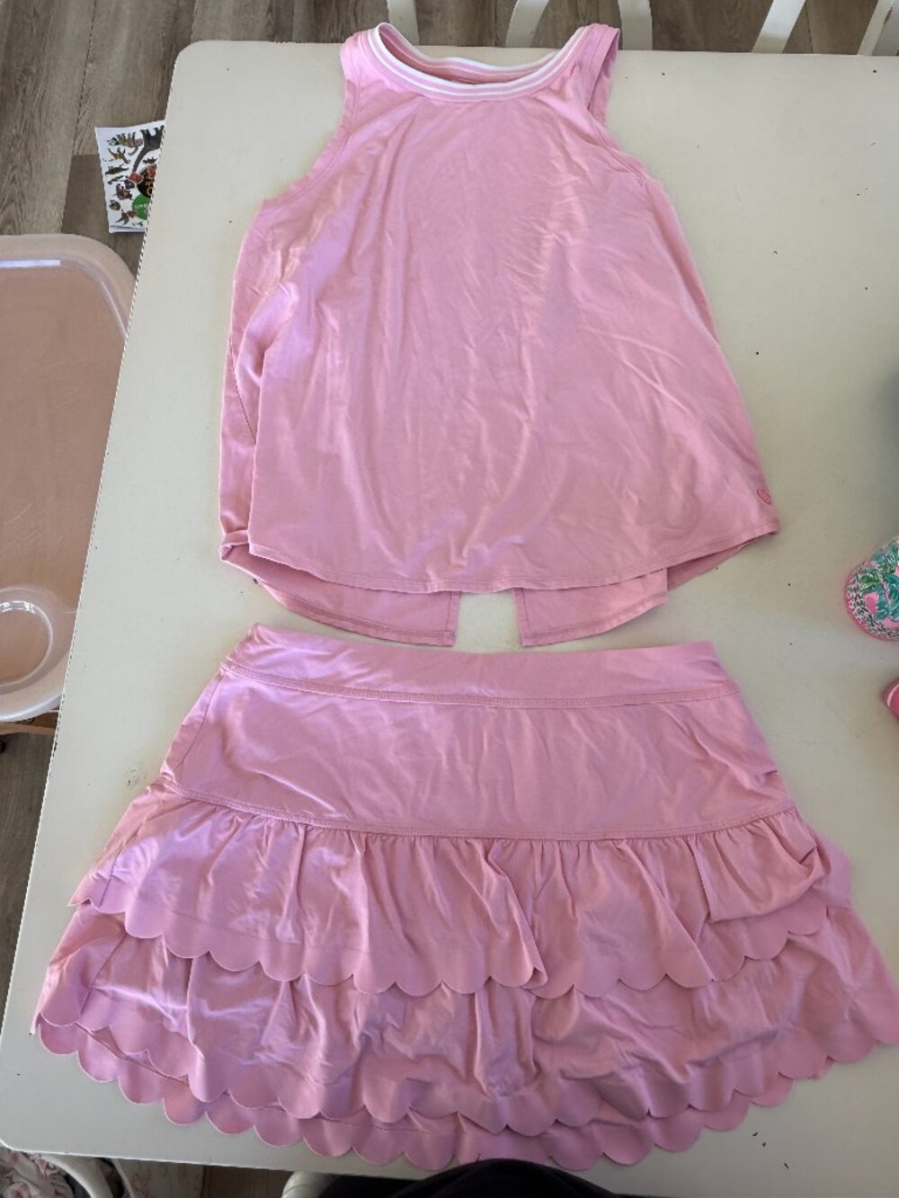 Lilly Pulitzer Luxletic Westley Active Tank cut out and Miesha Ruffle Skort conc
